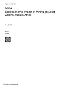 Africa Socioeconomic Impact of Mining on Local Communities in Africa