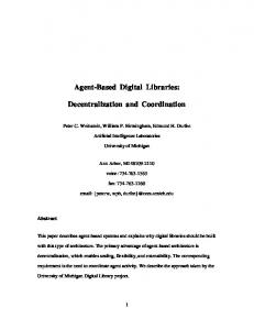 Agent-Based Digital Libraries: Decentralization and ... - CiteSeerX