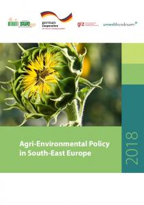 Agri-Environmental Policy in South-East Europe