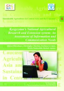 Agricultural information in Central Asia - ICARDA Corporate Systems
