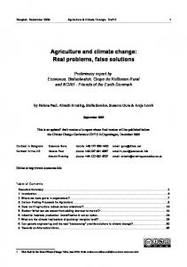 Agriculture and Climate Change - Food and Agriculture Organization ...