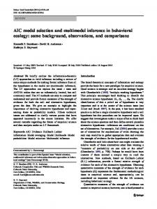 AIC model selection and multimodel inference in ... - CiteSeerX