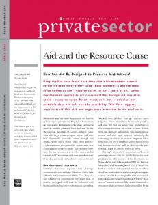 Aid and the Resource Curse - World Bank Group