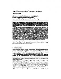 Algorithmic aspects of hardware/software partitioning - CiteSeerX
