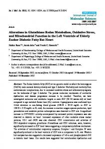 Alterations in Glutathione Redox Metabolism, Oxidative ... - CiteSeerX