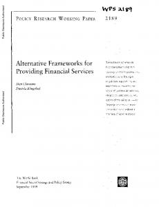 Alternative Frameworks for