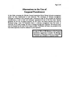 Alternatives to Corporal Punishment - Hillsdale County Intermediate ...