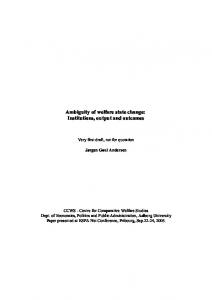Ambiguity of welfare state change: Institutions, output and ... - CiteSeerX