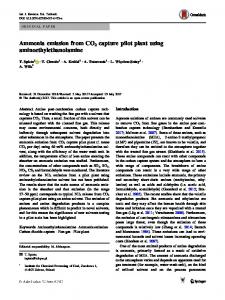 Ammonia emission from CO2 capture pilot plant using ... - Springer Link