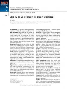 An A to Z of peer-to-peer writing