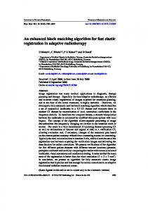 An enhanced block matching algorithm for fast elastic registration in ...