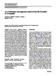 An evolutionary heterogeneity model of late-life fecundity in Drosophila
