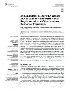 An Expanded Role for HLA Genes: HLA-B ... - Semantic Scholar
