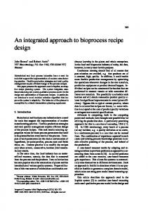 An integrated approach to bioprocess recipe design