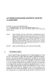 an operator based adaptive genetic algorithm - Springer Link