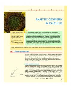 ANALYTIC GEOMETRY IN CALCULUS - Wiley