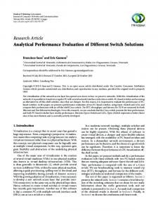 Analytical Performance Evaluation of Different Switch Solutions