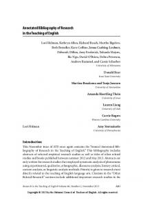 Annotated Bibliography of Research in the Teaching of English - NCTE