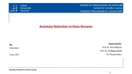 Anomaly Detection in Data Streams