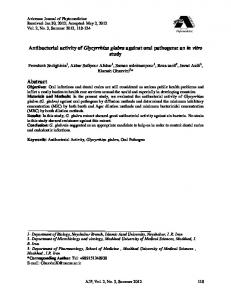 Antibacterial activity of Glycyrrhiza glabra against oral pathogens: an ...