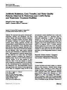 Antibiotic Resistance, Gene Transfer, and Water Quality Patterns ...
