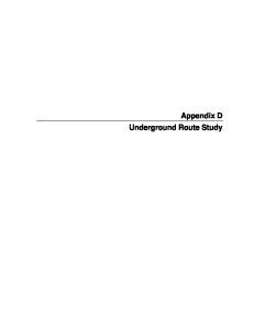 Appendix D Underground Route Study - Bonneville Power ...