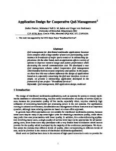 Application Design for Cooperative QoS ... - Semantic Scholar