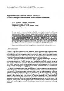 Application of artificial neural networks in the damage identification of