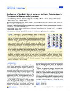 Application of Artificial Neural Networks to Rapid Data Analysis in ...