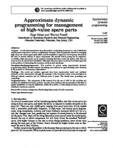 Approximate dynamic programming for