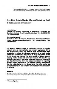Are Real Estate Banks More Affected by Real Estate ...