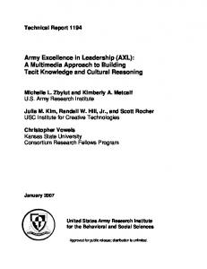 Army Excellence in Leadership (AXL)
