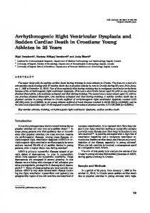 Arrhythmogenic Right Ventricular Dysplasia and Sudden Cardiac