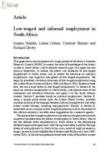 Article Low-waged and informal employment in South Africa