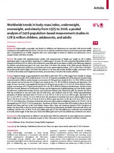 Articles Worldwide trends in body-mass index