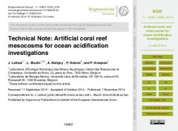 Artificial coral reef mesocosms for ocean ... - Journal volumes