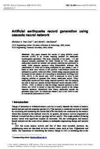 Artificial earthquake record generation using cascade neural network