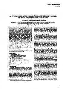 artificial neural network based direct torque control of doubly fed ...