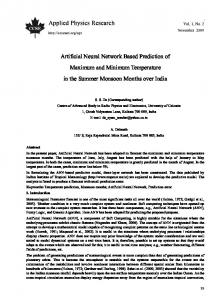 Artificial Neural Network Based Prediction of Maximum ... - CiteSeerX