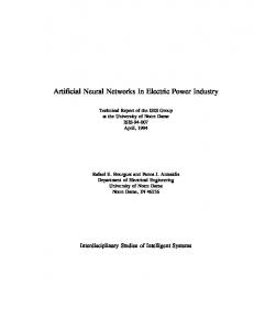 Artificial Neural Networks In Electric Power Industry - Semantic Scholar