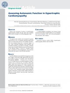 Assessing Autonomic Function in Hypertrophic ... - SciELO