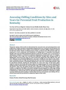 Assessing Chilling Conditions by Sites and Years for Perennial Fruit ...
