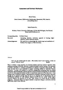 Assessment and Intrinsic Motivation