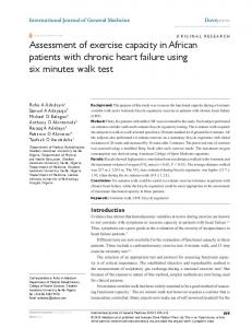 Assessment of exercise capacity in African patients