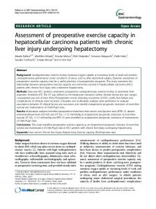 Assessment of preoperative exercise capacity in hepatocellular ...
