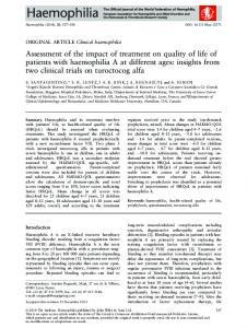 Assessment of the impact of treatment on quality of life of patients with ...