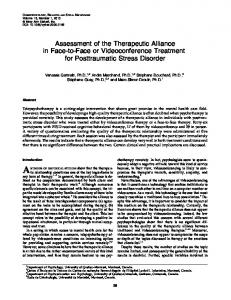 Assessment of the Therapeutic Alliance in Face-to-Face or ...