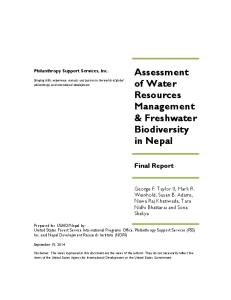 Assessment of Water Resources Management & Freshwater ... - USAID