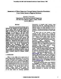 Assessment of Water Resources Through System ... - Semantic Scholar