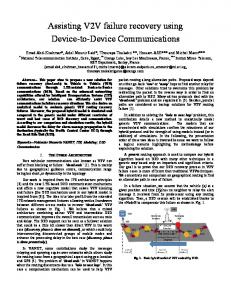 Assisting V2V failure recovery using Device-to-Device ... - arXiv